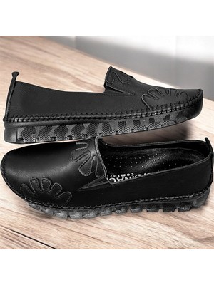 KAFKASLAR AYAKKABI Jel Kaymaz Dikişli Taban Yumuşak Günlük Gerçek Deri Ortopedik Kadın Babet