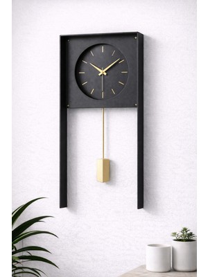 Mee Wall Art Metal Gövde Iskandinav Stil Sarkaçlı Duvar Saati – Sessiz Mekanizma