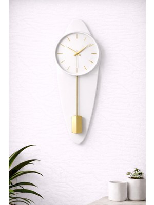 Mee Wall Art Metal Gövde Iskandinav Stil Sarkaçlı Duvar Saati – Sessiz Mekanizma