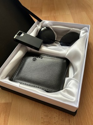 Huma Butik Takı Aksesuar Sevgililer Günü Için Erkek Seti Gözlük & Cüzdan & Çakmak