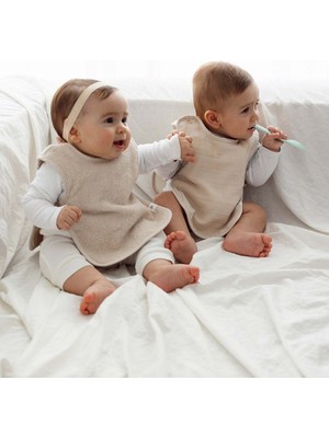 İrya Colors Of Joy 2'li Organik Pamuk Müslin Bebek Önlük Seti Bej