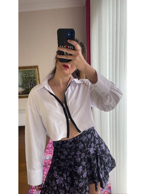 Çift Fermuar Detaylı Gömlek