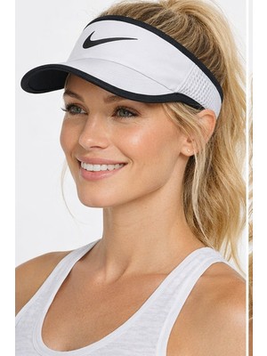 Nike Sportswear Pro Swoosh Aerobill Featherlight Unisex Tenis Vizörü Şapka Beyaz