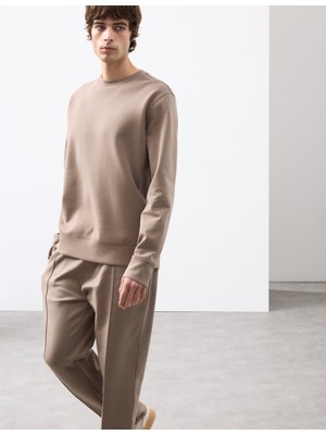 Marks & Spencer Pamuk Karışımlı Bisiklet Yaka Sweatshirt