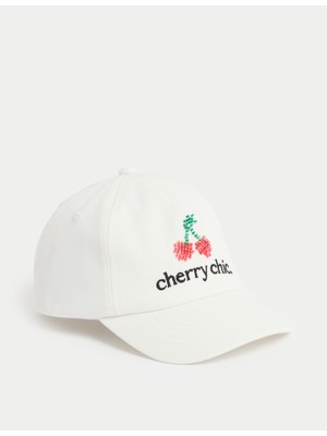 Marks & Spencer Saf Pamuklu Sloganlı Çocuk Şapka (3–13 Yaş)