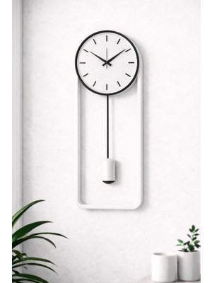 Mee Wall Art Iskandinav Tarzı Modern Minimal Sarkaçlı Duvar Saati – Metal & Plastik Gövde