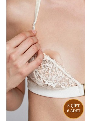 Kadın Göğüs Ucu Gizleyici ve Kapatıcı Flower Silikon Ped (3 Çift 6 Adet)