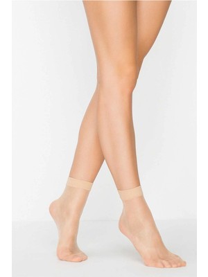 MTM My The Mall Giyim Fit 15 Soket Ince Parlak Kısa Çorap Açık Ten