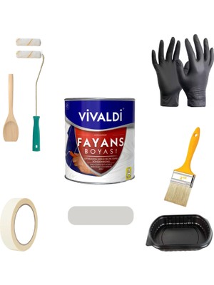 Vivaldi Vivaldi-Tezgah,mermer,fayans Boyası Seti Vernik ve Astar Gerektirmez Mutfak ve Banyo Boyası 1kg