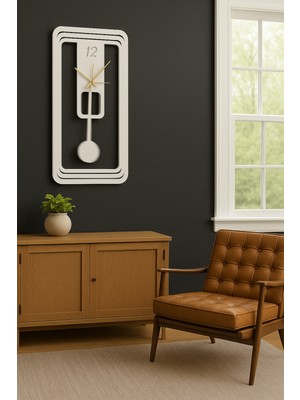 Mee Wall Art Sarkaçlı Dekoratif Duvar Saati – Modern Retro Tasarım (Siyah/beyaz)