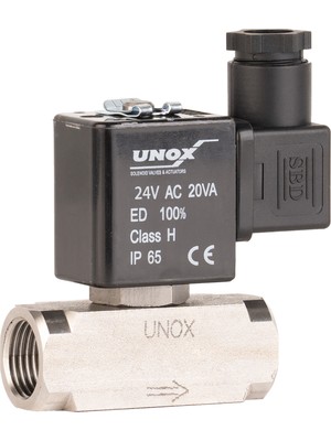 Unox 24V Ac Paslanmaz Takoz Gövde Solenoid Valf Normalde Kapalı
