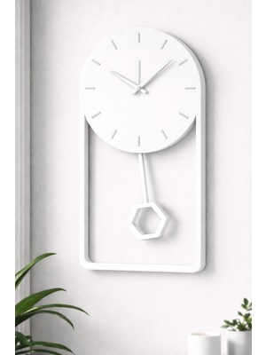 Mee Wall Art Swing – Parlak Beyaz Sarkaçlı Duvar Saati