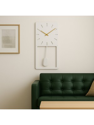 Mee Wall Art Sarkaçlı Metal Duvar Saati | 2 mm Metal Sac Elektrostatik Fırın Boyalı Modern Dekoratif Saat