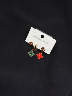 316L Çelik Rose Renk 3lü Küpe