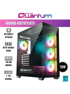Quantum Gaming Aquargb AQRY7RTX503TI Ryzen 7 5700X 16GB Ddr4 1tb Nvme SSD RTX5060 8gb Masaüstü Oyuncu Bilgisayarı