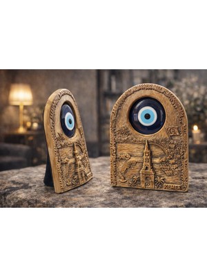 Seramik Nazar Boncuğu Biblo – Masa Üstü Dekoratif Obje (14,5×11 Cm)