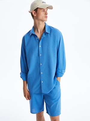 Lc Waikiki Yeni Sezon Regular Fit Uzun Kollu Keten Karışımlı Erkek Gömlek