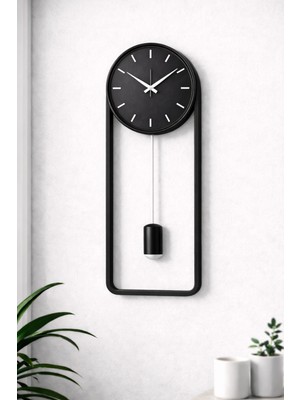 Mee Wall Art Iskandinav Tarzı Modern Minimal Sarkaçlı Duvar Saati – Metal & Plastik Gövde