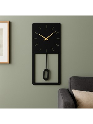 Mee Wall Art Sarkaçlı Metal Duvar Saati | 2 mm Metal Sac Elektrostatik Fırın Boyalı Modern Dekoratif Saat