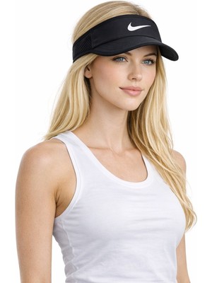 Nike Sportswear Pro Swoosh Aerobill Featherlight Unisex Tenis Vizörü Şapka Siyah