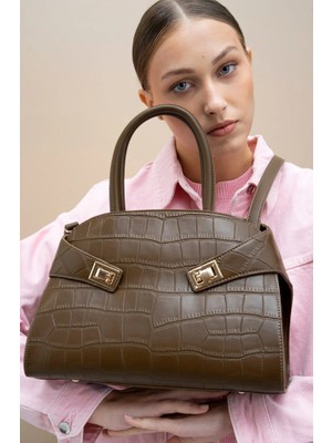 Matthew Cox Kroko Desenli Kadın El ve Omuz Çantası BYN2286