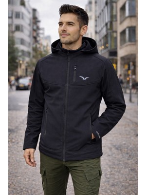 Pengora Erkek Softshell Mont Su Geçirmez Sök Tak Kapüşonlu Içi Polarlı