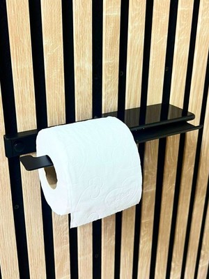 Mee Wall Art Modern Metal Wc Kağıtlık & Banyo Rafı – Telefon Tutuculu Yapışkan Aparatı & Vidalı Montaj Seçeneği