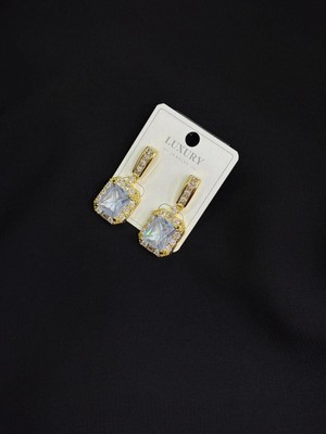 Luxury Gold Renk Zirkon Taşlı Küpe