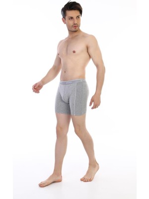 Çift Kaplan Erkek Biyeli Pamuk Elastanlı Terletmez Yukarı Çıkmaz Rahat Uzun Boxer 1 Adet