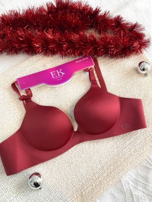 F.k Lazer Kesim Destekli Bordo Sütyen