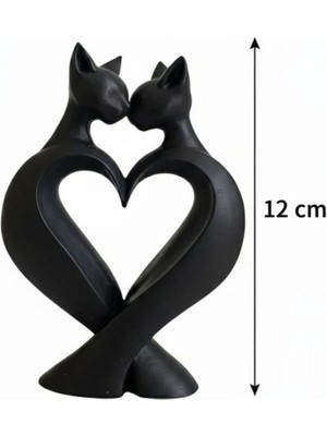3D Yazıcı Tasarımı Minimalist Kedi Figürü Kalp Detaylı Modern Sanat Objesi