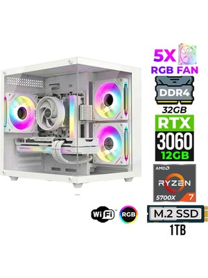 Xaser Mage X120 Ryzen 7 5700X 32GB Ram 1tb M.2 Nvme SSD 12GB RTX3060 Oyuncu Tavsiye Sistem