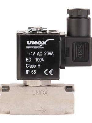 Unox 24V Ac Paslanmaz Genel Maksat Solenoid Valf Yüksek Basınç Normalde Kapalı