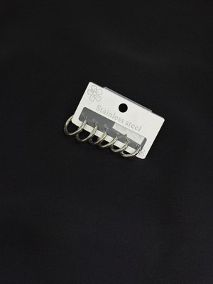 316L Çelik Gümüş Renk Set Halka Küpe