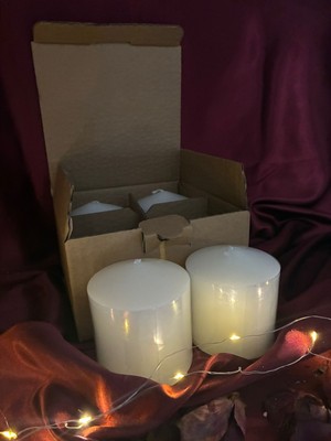 İzmir Candle Silindir 7*7 4'lü Beyaz Set