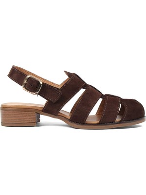 Celal Gültekin Kadın Kahverengi Gladyatör Süet Deri Sandalet