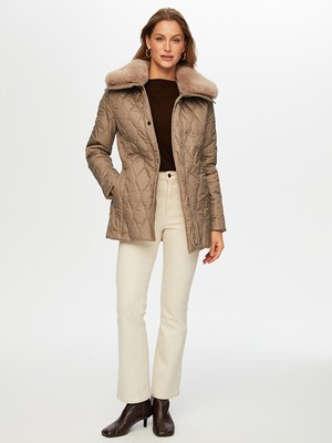 Faik Sönmez Suni Kürk Detaylı Kapitone Kaban W26KKB002