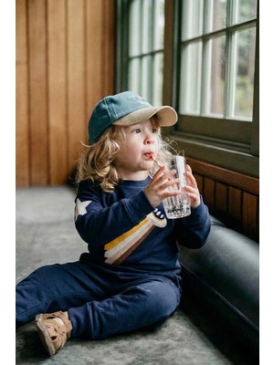 Cigit Uzay Aracı Aplikeli Pijama Takım 2-8 Yaş Lacivert