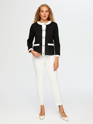 Faik Sönmez Renk Bloklu Örme Ceket W26CKT015