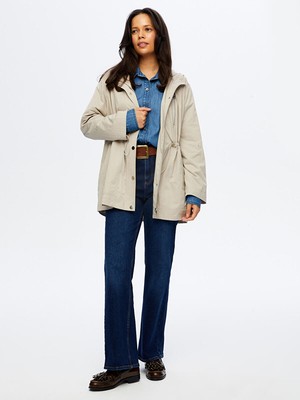 Faik Sönmez Beli Tünelli Kapüşonlu Trençkot W26TNC004