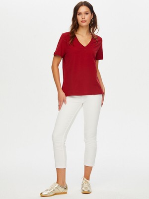 Faik Sönmez %100 Pamuk V Yaka T-Shirt W26TSH010