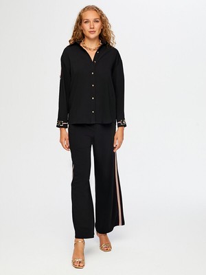 Faik Sönmez Şerit ve Metalize Aksesuar  Detaylı Tunik W26TNK010