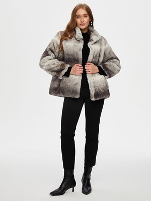 Faik Sönmez Degrade Suni Kürk Kaban W26KBN017