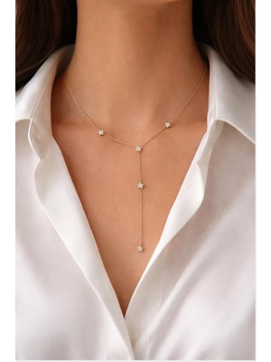 New Obsessions Yıldız Detaylı Çelik Y Kolye