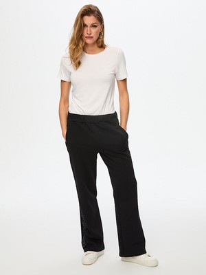 Faik Sönmez Payet Şerit Garnili Wide Leg Fit Eşofman Alt W26ESA006