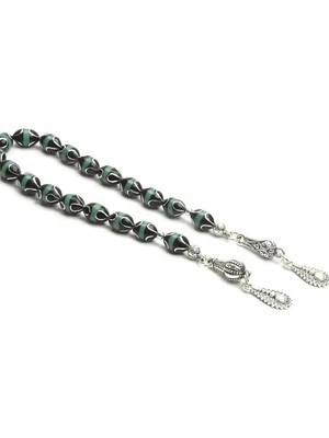 Blackcraft Yeşil Galalith ve Oltu Taşı Tespih