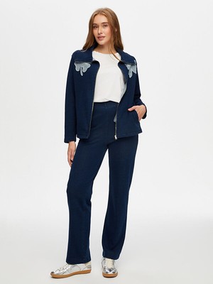 Faik Sönmez Patch Nakış Detaylı Önü Fermuarlı Eşofman Üst W26ESU007