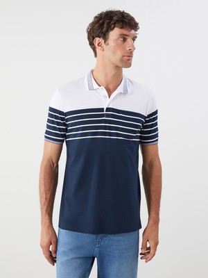 Lc Waikiki Yeni Sezon Polo Yaka Çizgili Penye Erkek Tişört