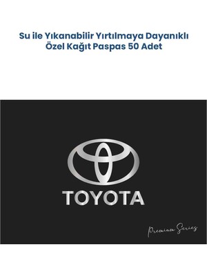 Balkan Ambalaj Suya Dayanıklı Yıkanabilir Toyota Yatay Oto Paspas Kağıdı Siyah Gümüş Baskı 50 Adet - 35X50CM