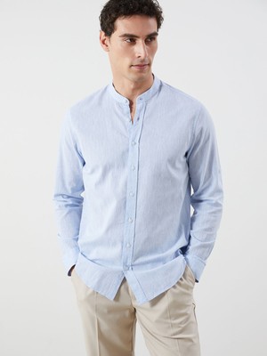 Lc Waikiki Yeni Sezon Regular Fit Uzun Kollu Keten Karışımlı Erkek Gömlek